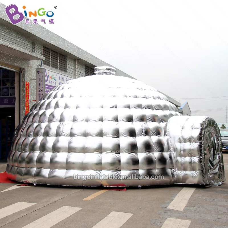 Hot Sale Inflatable Nighclub Onion Dome Tent Inflatable Silvery Tent Inflatable Outer Silver And Inner White Tent For Party 3