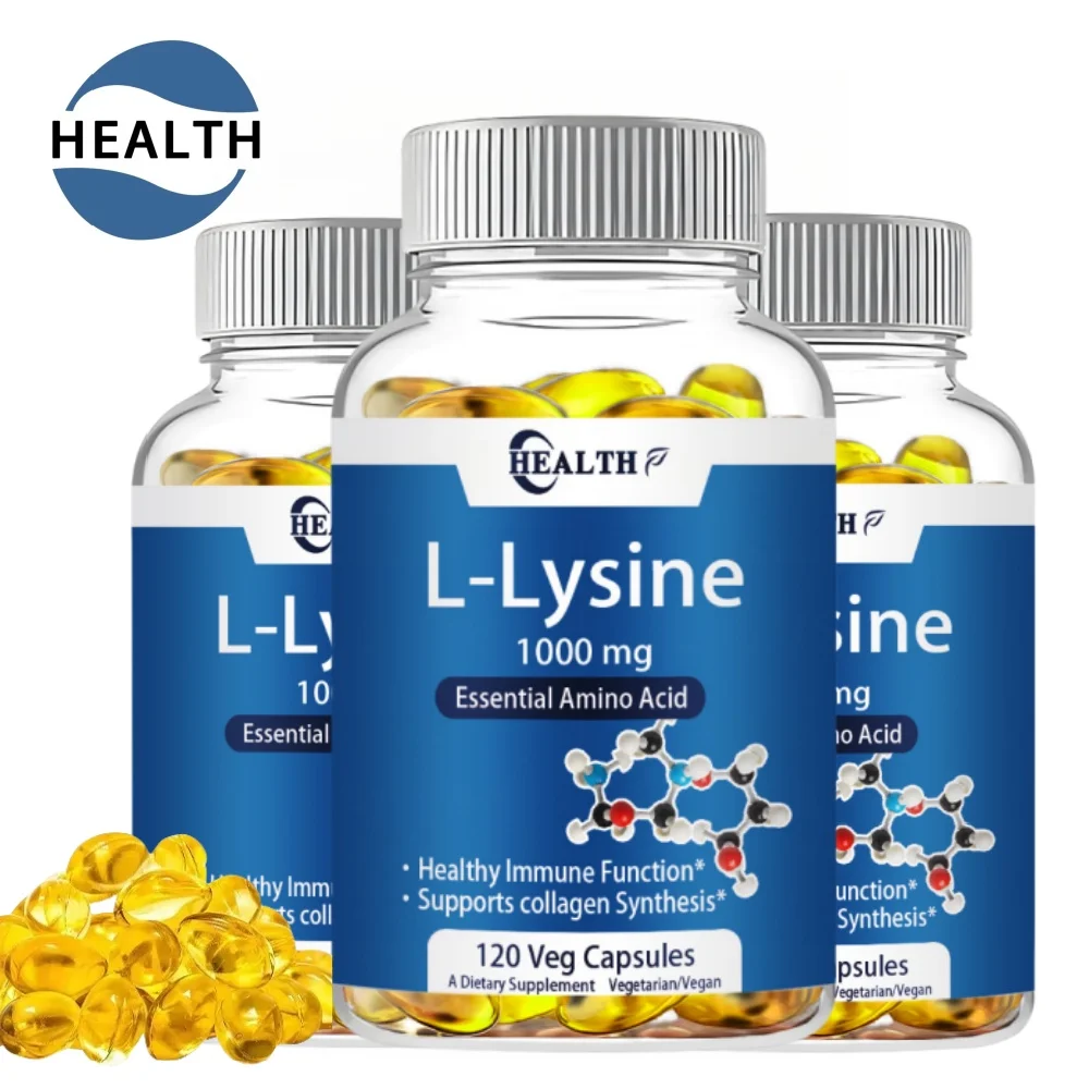 HEALTH L-lysine 1000mg 120 Tablets Enhances Absorption Assimilation Promotes Skin Lip Integrity Collagen Support