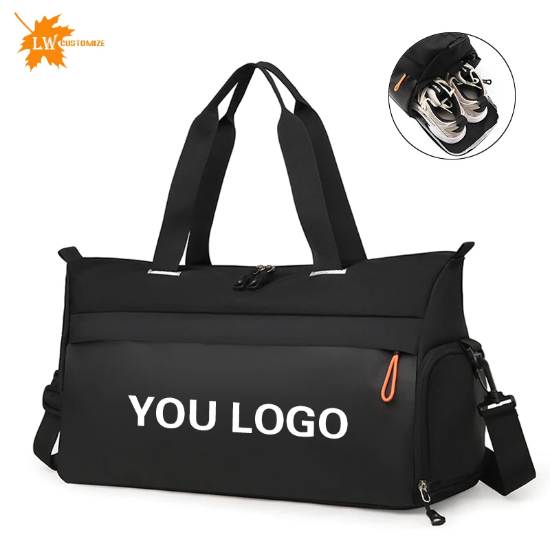 Luggage Bag With Logo Gym Sports bag Dry Wet Separation Travel Bag Fitness Bag Personalized Printed Name Pattern