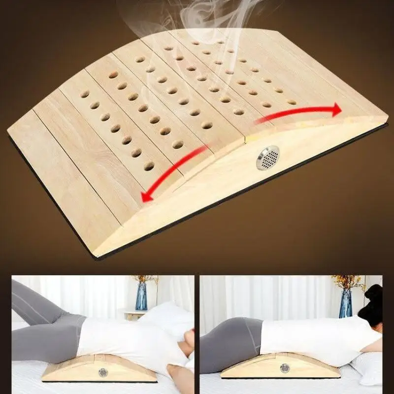 

Multifunctional Moxibustion Box Solid Wood Curved Design Large Area Back Waist Moxa Hot Compress Warm Therapy Pain Relief