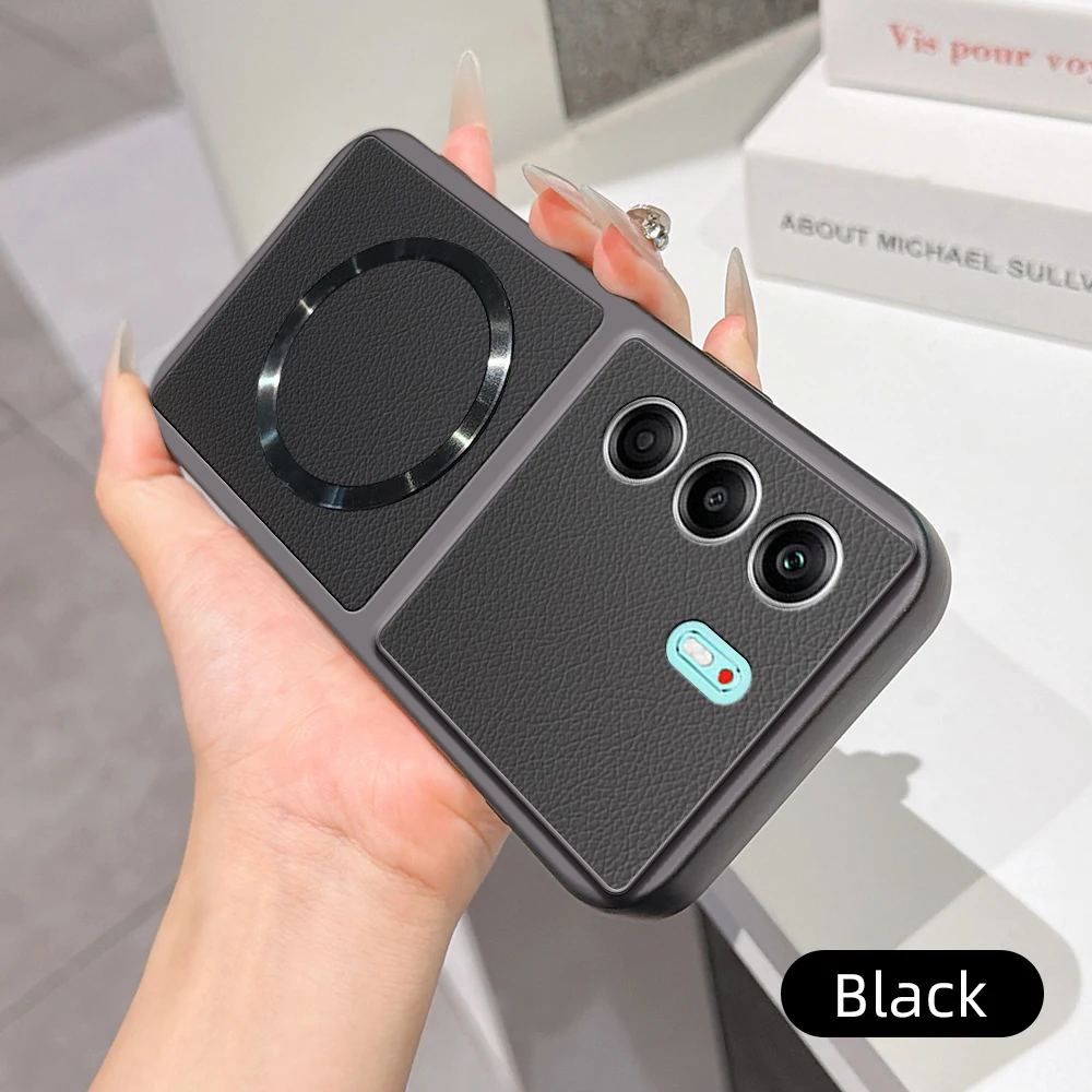 Luxury Leather Matte Magnetic Soft TPU Phone Case