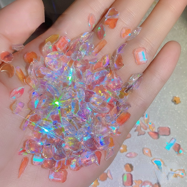 Aurora Nail Parts 3D Gems Nails Art Decoration Nail stone Nail Shaped Drill Rhinestones Mix Crystal Nail Art Accessories