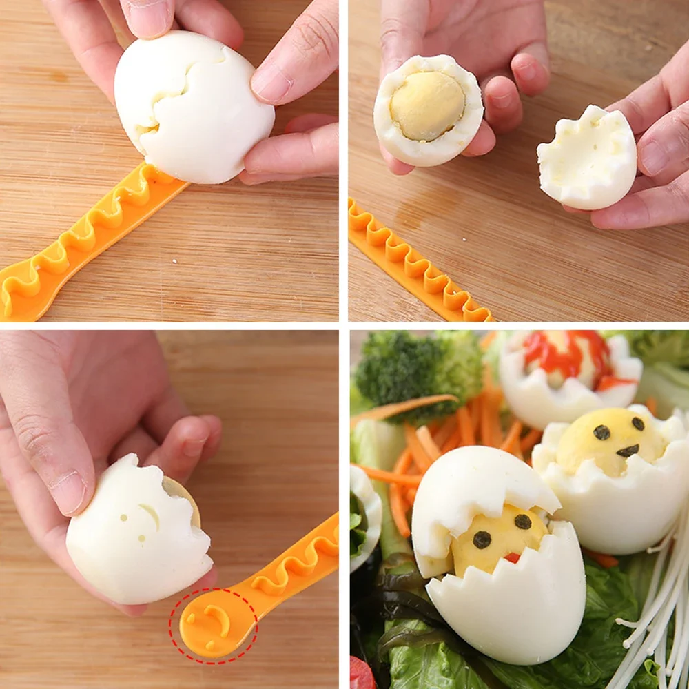 Egg Cutter Slicer 2 Pcs Fancy Cut Eggs Cooked Eggs Cutter Household Boiled Creative Tools Bento Cut Flower Shaper Kitchen Accessories