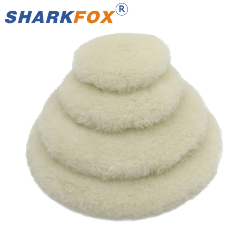 Sharkfox 3" -7" Wool Polishing Pad High Density Lambs Woollen Polish Buffing Pad Car Polisher Buffing Waxing 3