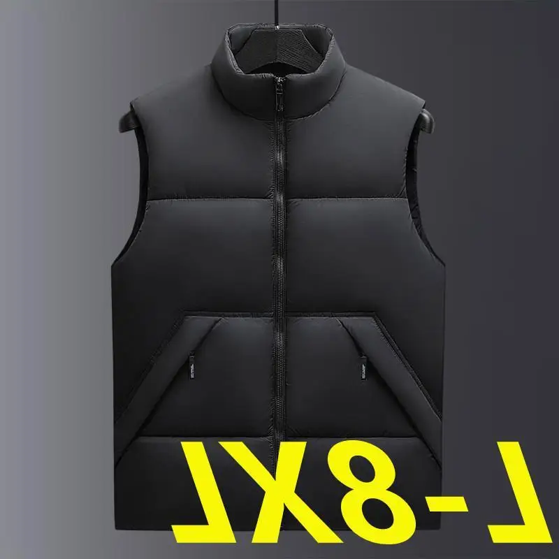 

2023 New Casual Down Cotton Waistcoat Slim Fit Men Loose Large Size Plus Fat Warm Vest Waistcoat Trend Jacket Men Jacket Men