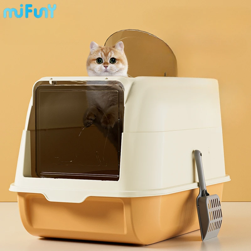 

MiFuny Cat Litter Box Enclosure Deodorization Corridor Style Cat Toilet Anti Splash Separable Dual Purpose Pets Cat Accessorie