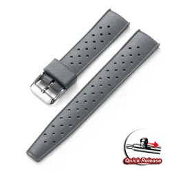 Tropical Silicone TPU Quick Release Watch Strap - Soft Universal Wrist Bracelet - 20mm (Grey)