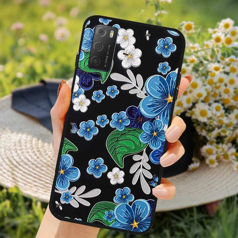 3D Soft TPU Floral Embossed Silicone Phone Case - Elegant Flower Design Back Cover