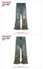 MIJKO Jeans Men's and Women's Camouflage Patchwork Washed Hole Design Jeans 2025ss 2