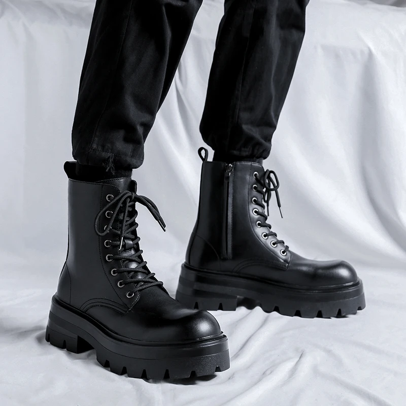 Winter Breathable Men Boots Fashion Street Style Casual Shoes Personalized Trend High Top Men Shoes Comfortable Casual Boots 4