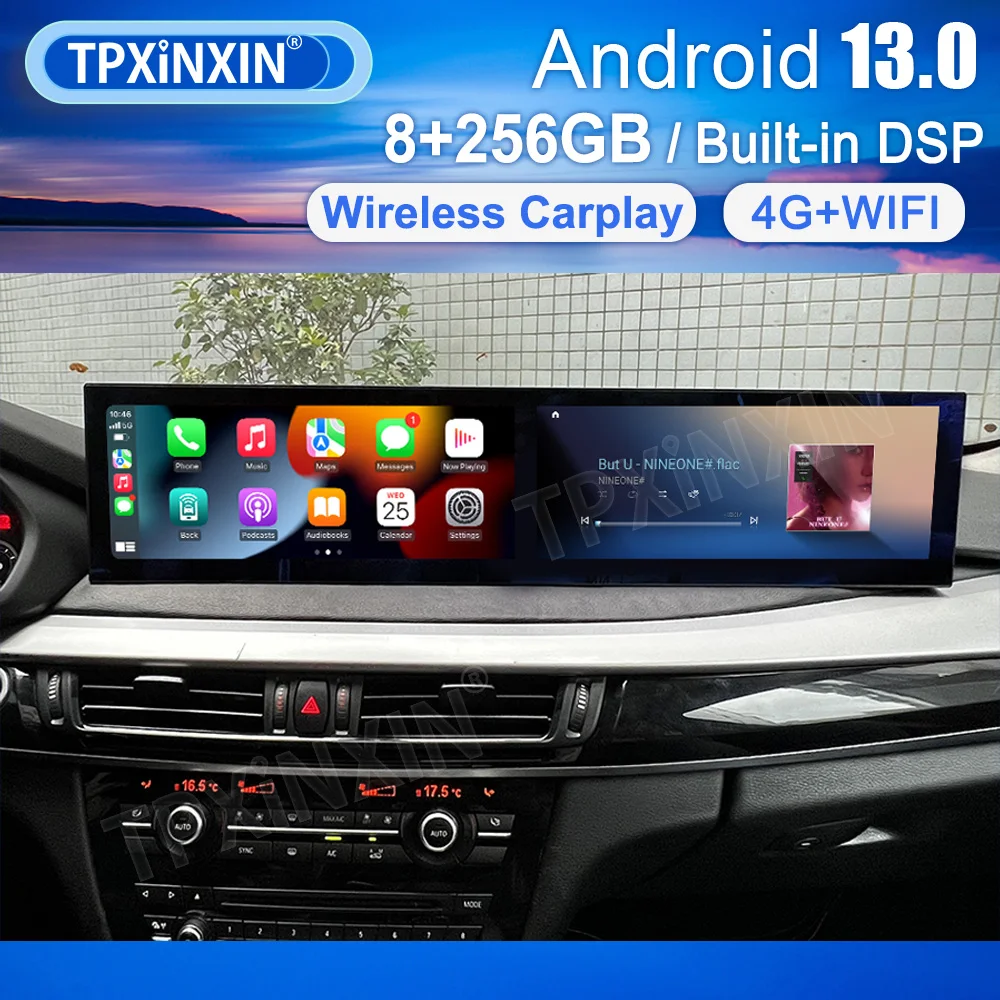 

Dual 12.3-inch screen For BMW X5 2014 2015 2016 2017 Car Android 13 Radio Head Unit 360 panoramic view NEW Multimedia Player