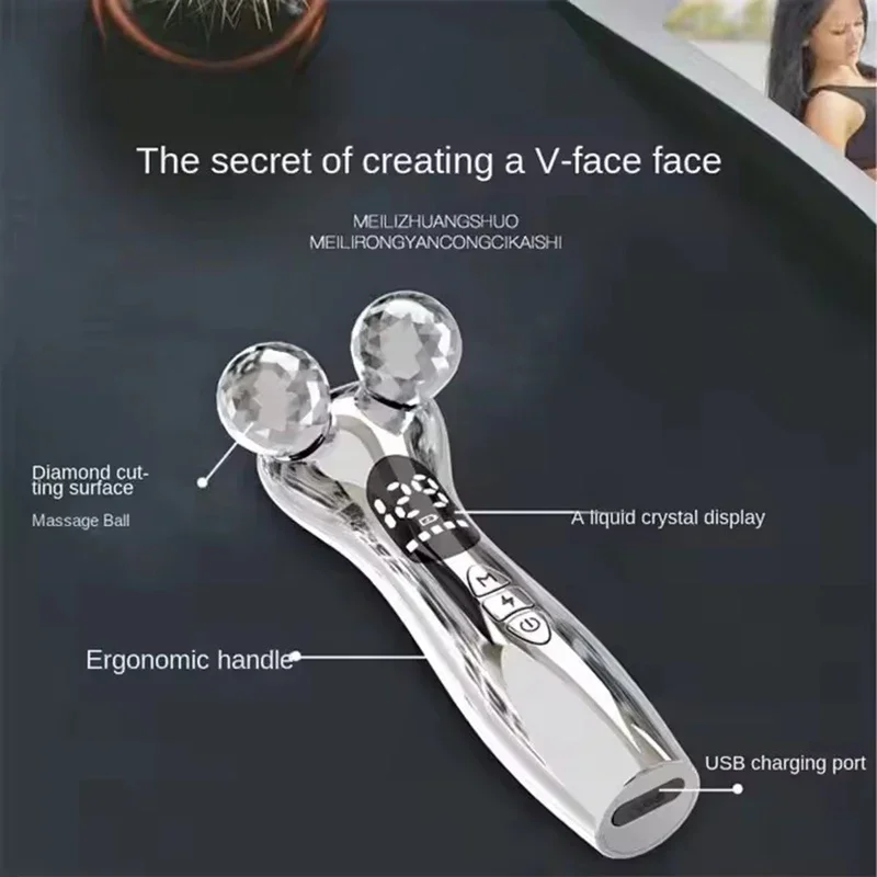 Facial Electric Face Lifting Roller Massager EMS Microcurrent Face Skin Tightening Rejuvenation Massage Skin Beauty Care
