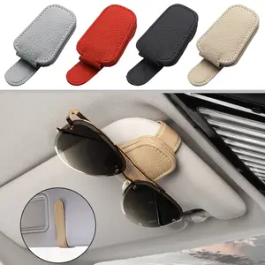 Soporte para gafas de sol para Tesla para coche, visera de cuero, marco de  gafas, colgador de gafas, clip para tarjeta de montaje para modelo 3/Y/X/S