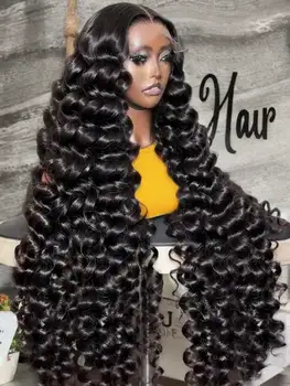 13x6 HD Lace Loose Deep Wave Frontal Wigs 250% Transparent 30 40 Inch 13x4 Deep Water Wave Curly Lace Front Human Hair Wigs 1
