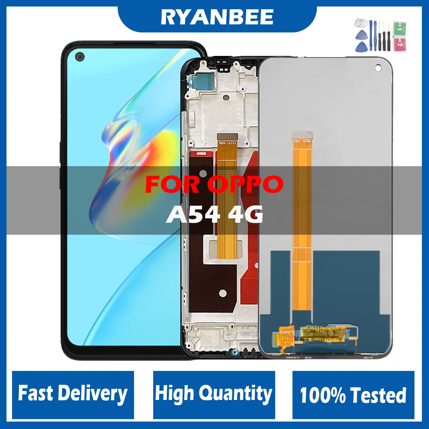 Display Originale Per Oppo A54 4G Cph2239 Display Lcd Touch Screen Digitizer Assembly Con Cornice Per Oppo A54 5G Cph2195 Opg02