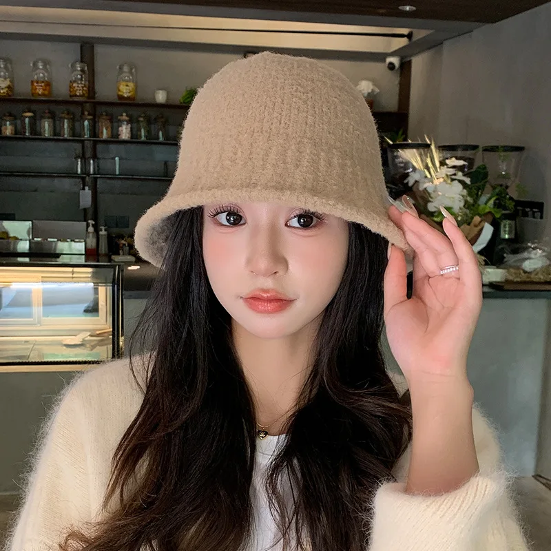 Women's Knitted Cap Wool Mixed Retro Wool Hat for Keeping Warm Big Head Sized Cold Proof Hat for Male Head