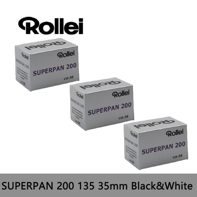 Original Rollei SUPERPAN 200 120mm Black & White Negative Film（36 Exposures/Roll）Professional 1-10 Rolls For 120 Film Camera
