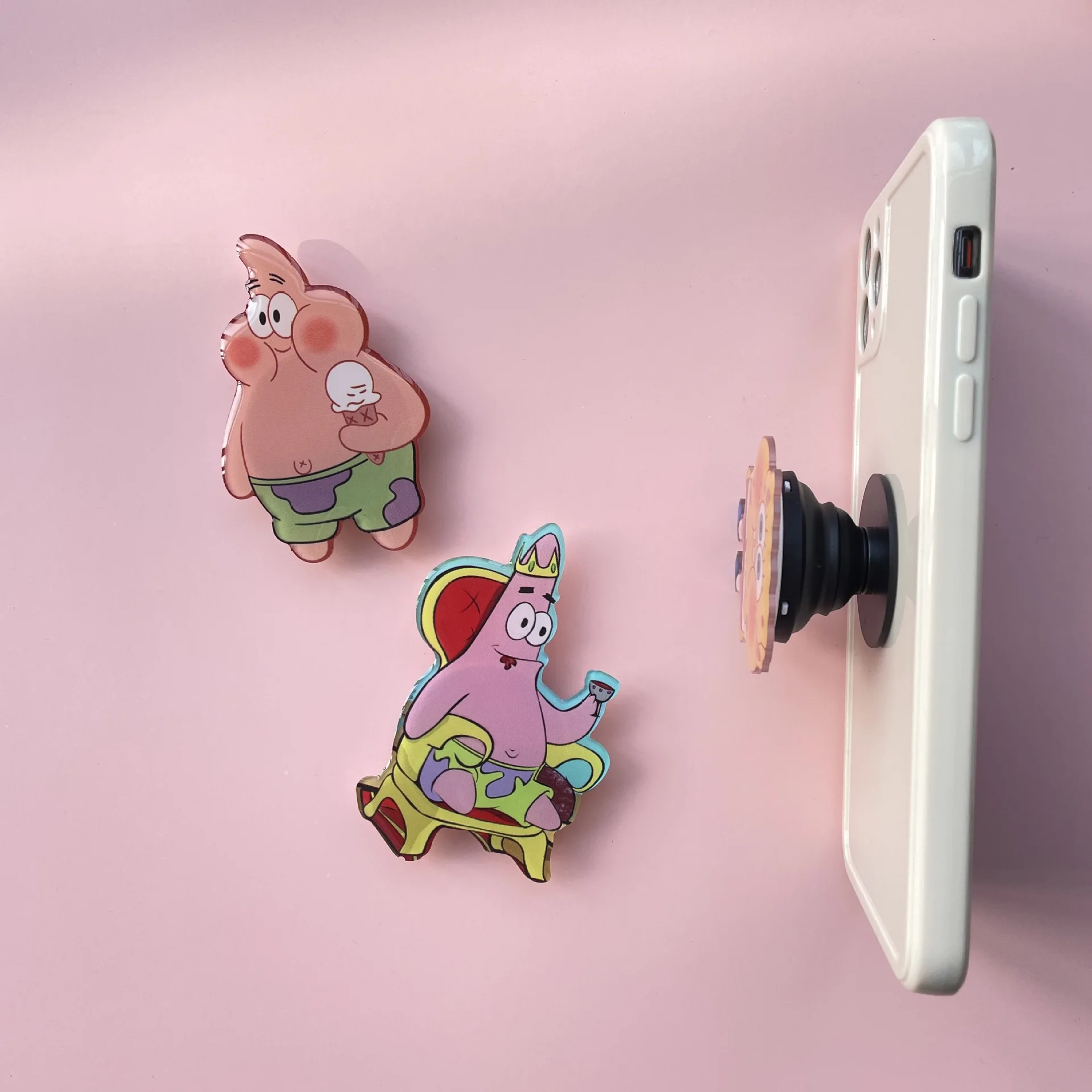 SpongeBob Portable Mini Mobile Phone Holder Patrick Acrylic Phone Holder  Suitable for IPad IPhone Desk Bracket Smartphone Anime - AliExpress