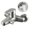 Bathroom Shower Faucet Wall Mounted Stainless Steel Mixer Tap Hot And Cold Water Mixer Triple Shower Tap Bathroom Bathtub Faucet 5