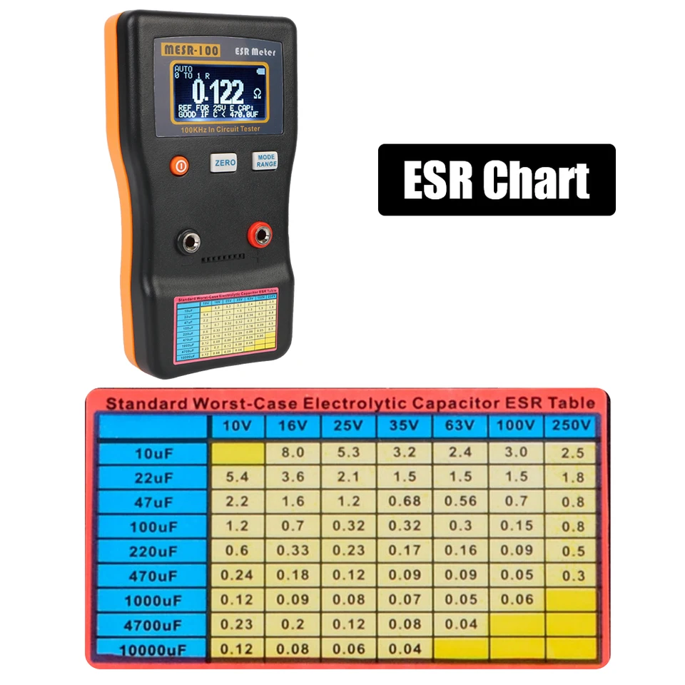 Testeur De Condensateurs MESR100 V2 - Mesure ESR In-circuit, 0.001 à 100Ω, Neuf