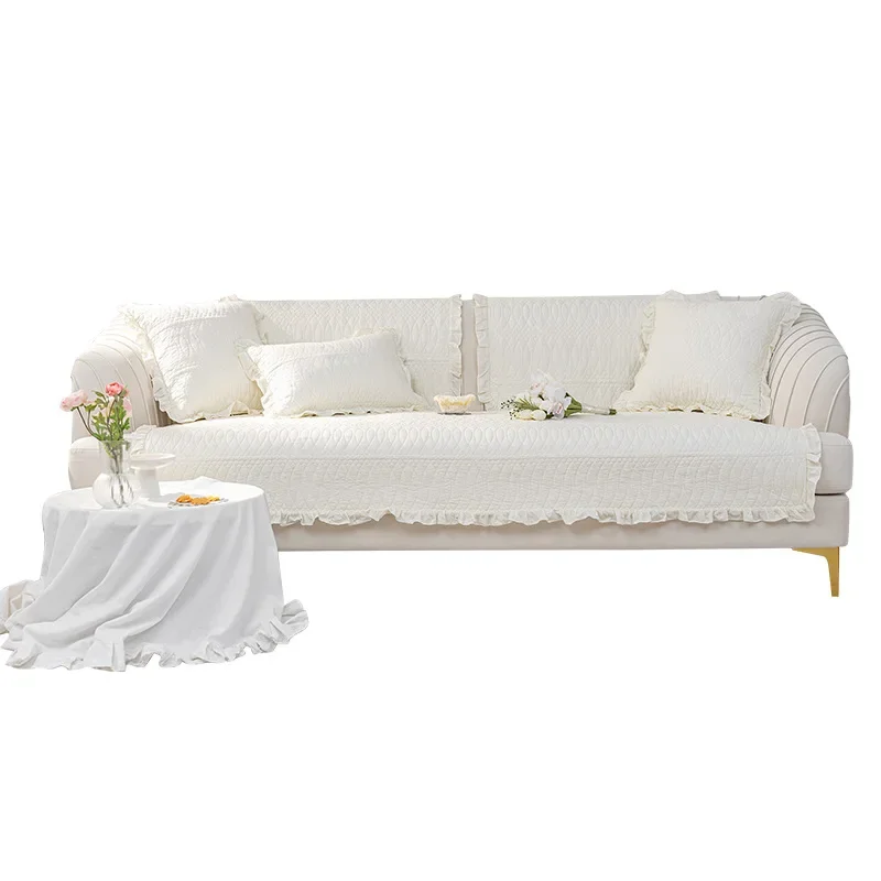 Beige Non-slip Fabric Simple Modern Living Room Back Towel Cover Cloth Sofa Cushion Four Seasons Universal New Solid Color 3