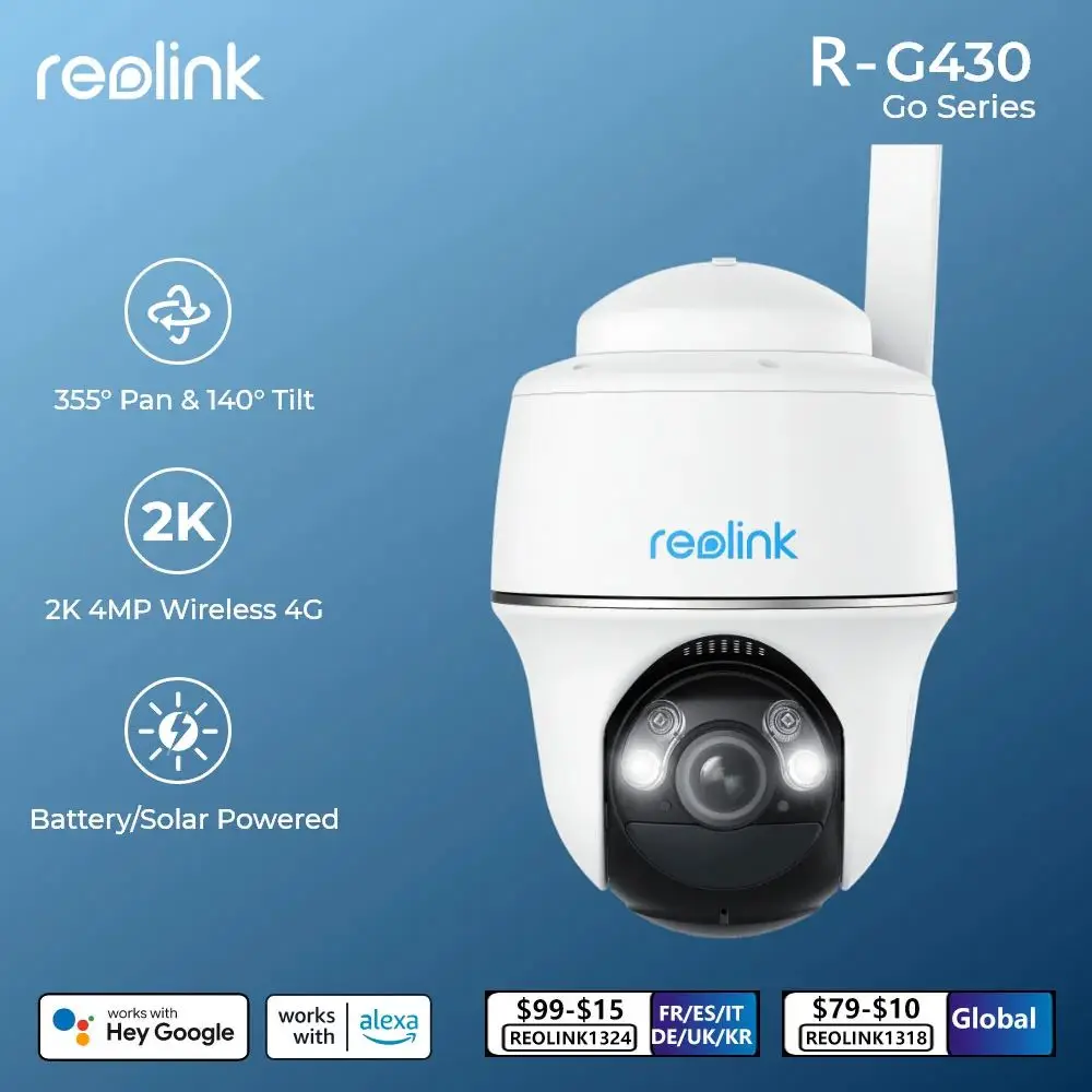 Ricondizionato Reolink 4G Lte Battery Camera 2Mp 4Mp Pir Motion Cam Ai Animal Detection Audio A 2 Vie Outdoor 4K Pt Telecamere Di Sicurezza