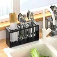 Household Countertop Drain Storage Rack Kitchen Knife and Fork Storage Rack Chopstick Tube Bathroom Toothpaste Makeup Brush Rack 1