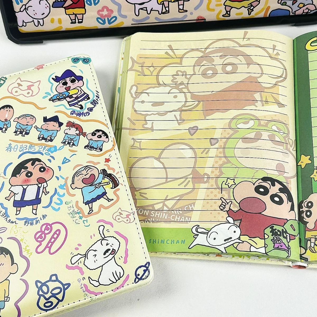 Deluxe Crayon Shin-chan A5 Leather Notebook – Full-Color Anime Design Diary Gift
