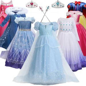 Fantasty костюм Эльзы для девочек, Белоснежка, карнавал, день рождения, косплей, платье, Хэллоуин, костюм для вечеринки для детей от 4 до 10 лет