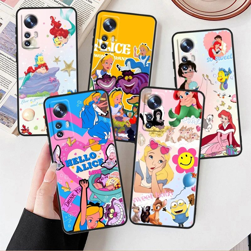 Disney Princess Per Xiaomi Mi 13 12T 12S 12X 11I 11X 11T Play Hypercharge Lite Ultra Pro Custodia Morbida Nera Per Telefono
