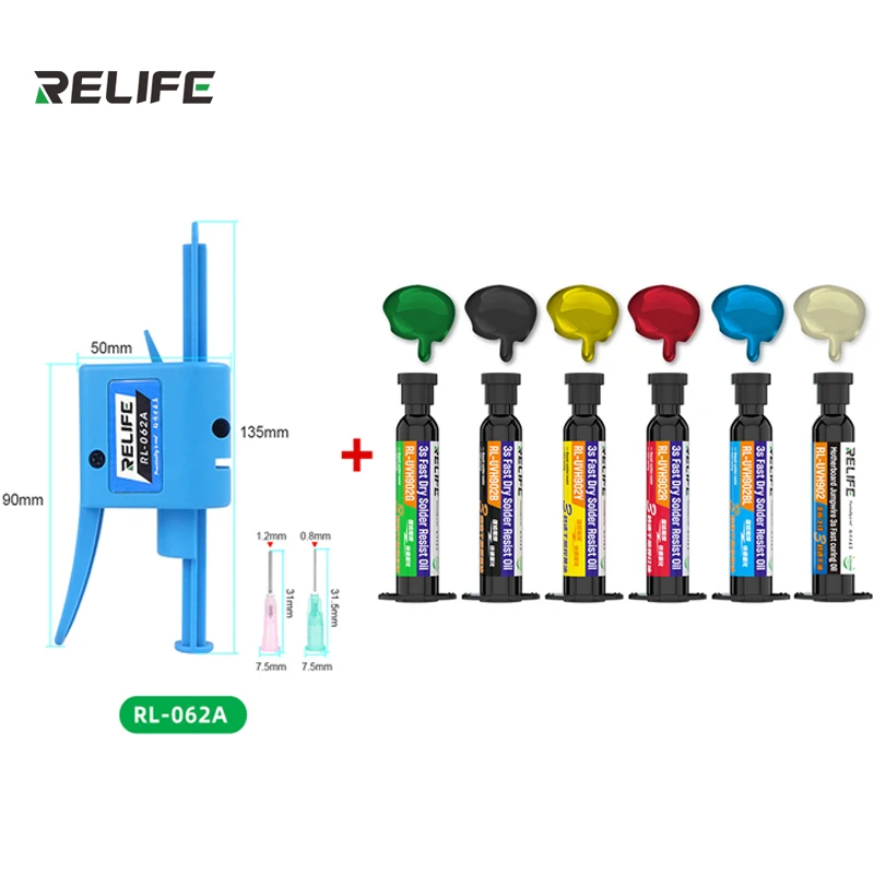 

RELIFE RL-UVH902 UV Transparent Curing Solder Mask for Mobile Phone Repair Jumping Wire Quick Dry Curing Welding Paste Flux Oil
