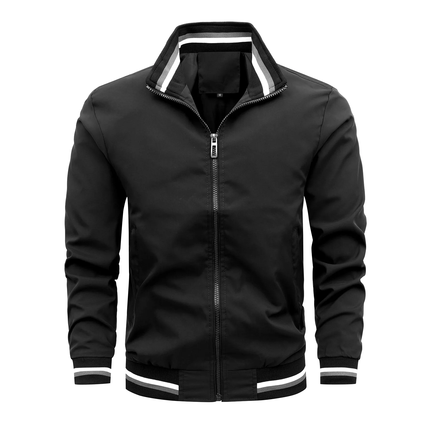 thumbnail image 1 of Chaqueta de moda de primavera para hombre, chaqueta de moda de negocios para hombre, chaqueta informal con cuello alto y cremallera, abrigo deportivo para exteriores, cortavientos para hombre, 1 of 4