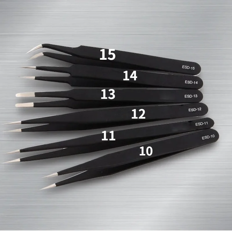 Multifunctional Stainless Steel Anti-static Tweezers Pointed Elbow Bird's Nest Clip Grafting Eyelash Clip Electronic Repair Tool precision tweezers,tweezer tool,esd anti static tweezers,soldering tweezers,phone repair tweezers