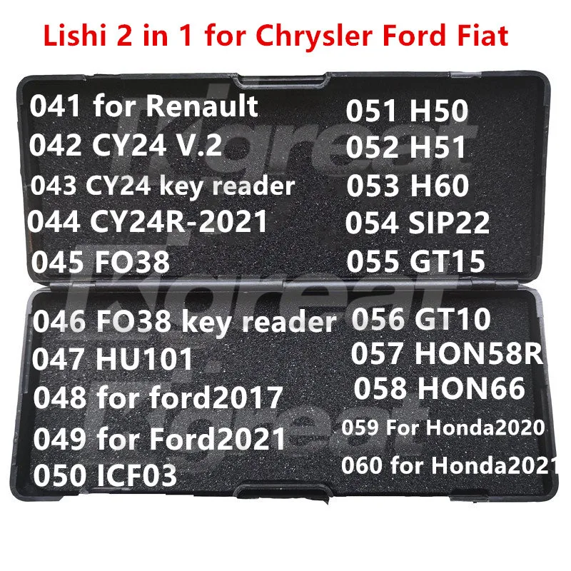 041-060 Lishi 2 in 1 CY24 CY24R CY24 Truck FO38 HU10 ICF03 H50 H51 H60 SIP22 GT15 GT10 HON58R HON66 For Ford Kawasaki Hot Lishi Tool