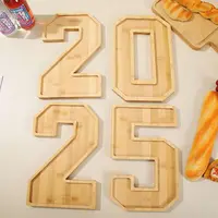 Large Wooden Number Charcuterie Board Fillable Decorative Number Food Tray Practical Wood Number Serving Tray 1