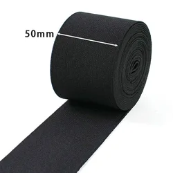 Black Elastic Band - Versatile Sewing and Crafting Bungee Cord Tape - 10Meters (Black - 50mm)