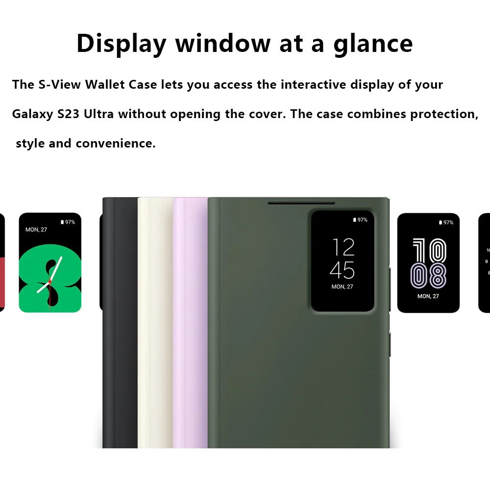 Premium S-View Leather Wallet Case – High-Quality Protective Cover