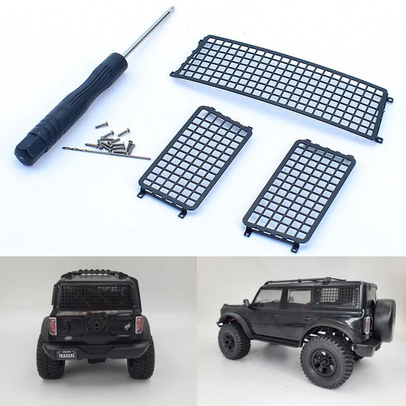 

TRX4M Metal Simulation Rear Window Net Accessories for 1/18 RC Crawler Car Traxxas TRX4-M Bronco Upgrade Parts