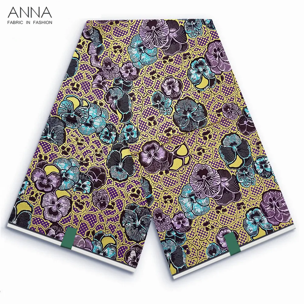 

African Gold Wax Fabrics Cotton Print Wraper Batik Ankara High Quality Original Pagne Material For Women Wedding Dresses VLG-04