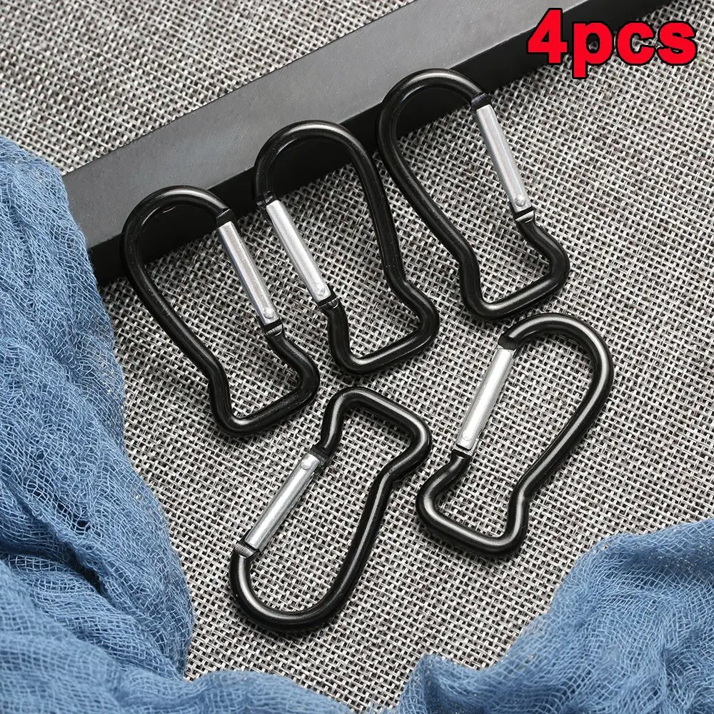 

4pcs Durable Outdoor Metal Climbing Aluminum Alloy Hiking Camping Carabiner Ring Buckle Keychain Snap Hook