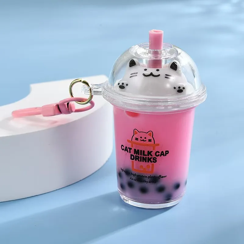 Oil Keychain - Cat Milk Tea Cup 8 Oil Keychain - Cat Milk Tea Cup _05