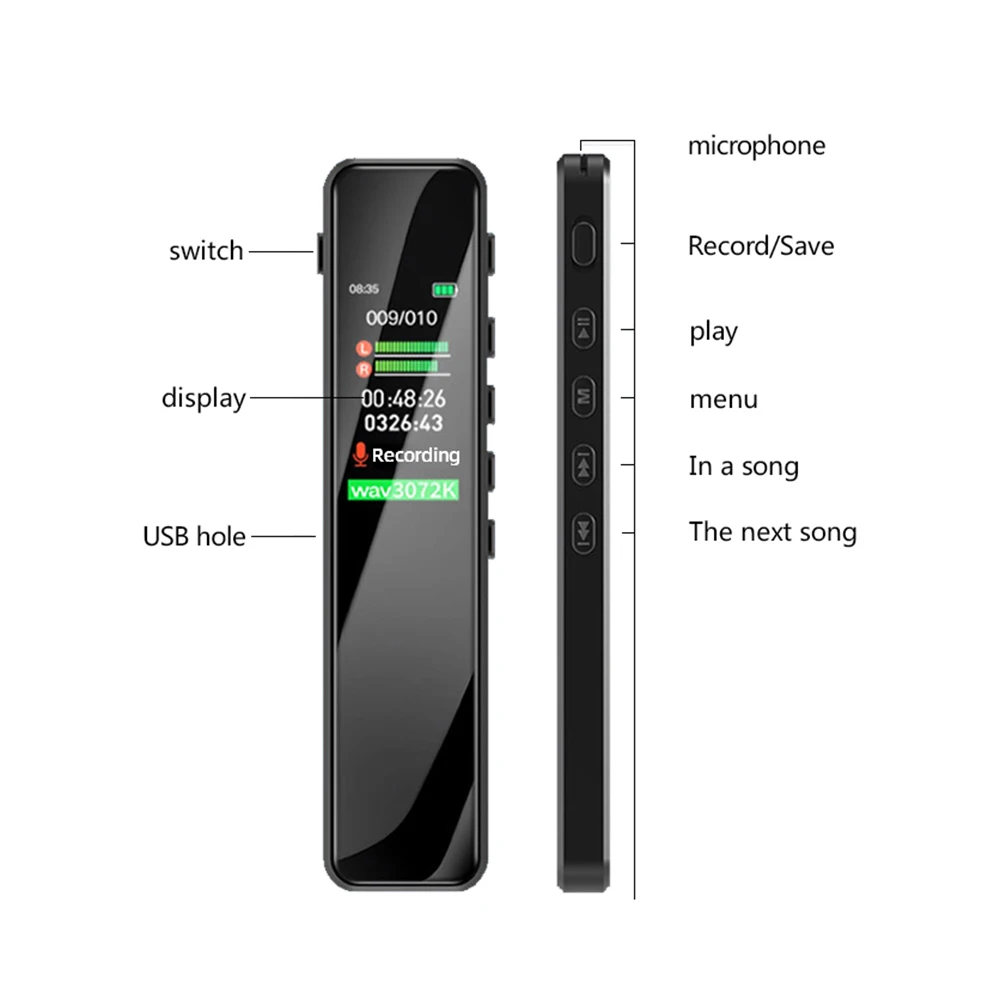 thumbnail image 2 of AI Voice Recorder 64GB Audio Recorder App Control Intelligent Stt Engine Real Time Transcribe And Translate Summarize Empowered By Chatgpt Support 60 Languages Compatible With Ios I.52659110 2 of 10