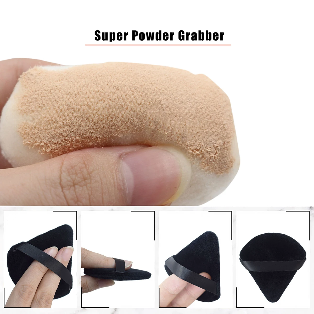 7Pcs Triangel Makeup Powder Puff Soft Velvet Cosmetic Sponges For Contouring, Eye Corners Air Cushion 6