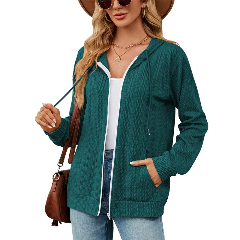 Casual Solid Color Pocket Sweater main image 1