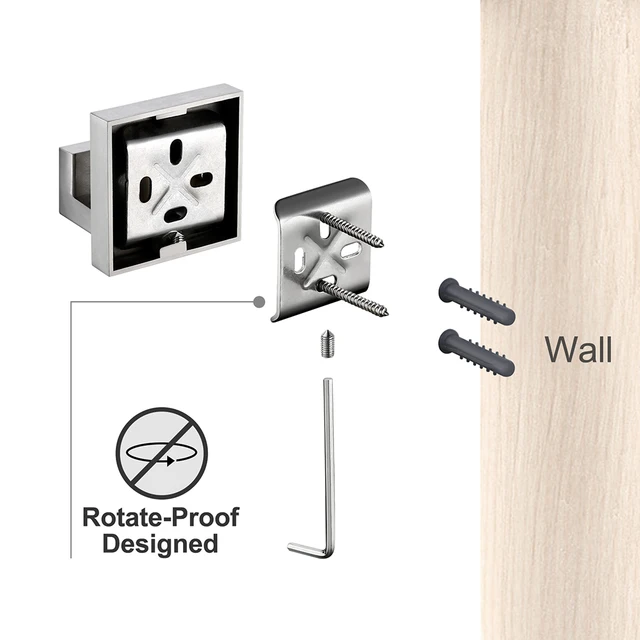 ชุดอุปกรณ์ห้องน้ำแปรงเหล็ก Robe Hook ผ้าเช็ดตัวราวชั้นวางกระดาษทิชชูผู้ถือแปรงสีฟันผู้ถืออุปกรณ์ห้องน้ำ 4