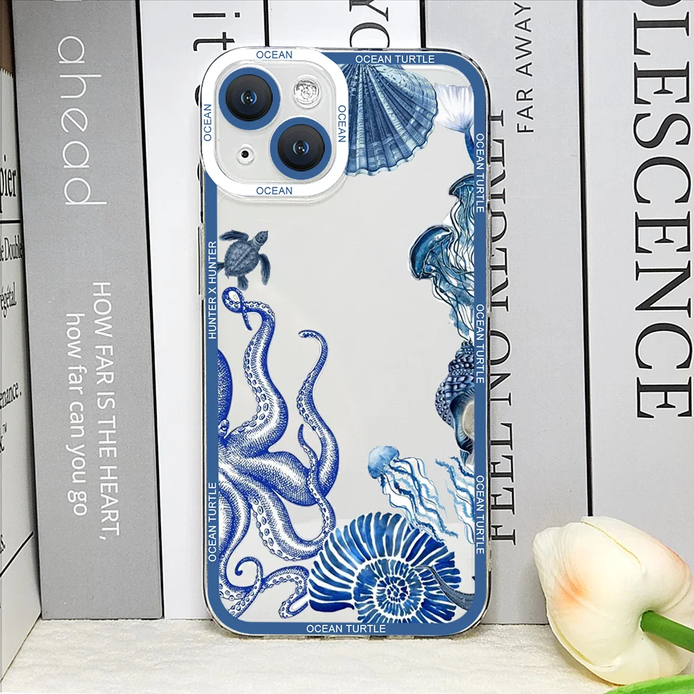 Cool Ocean Turtle Phone Case – Sea Blue Turtle Design Soft Clear Cover