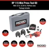 72553 Model RP 115 Compact Hydraulic Press Tool Kit with SlimGrip Handle and ProPress Jaws Lightweight Swivel Head One-Handed 2
