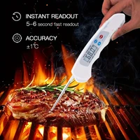 Foldable Instant Read Meat Thermometer Magnetic Stainless Steel Kitchen Food Probe Water Cooking BBQ Digital Meat Thermometer 1