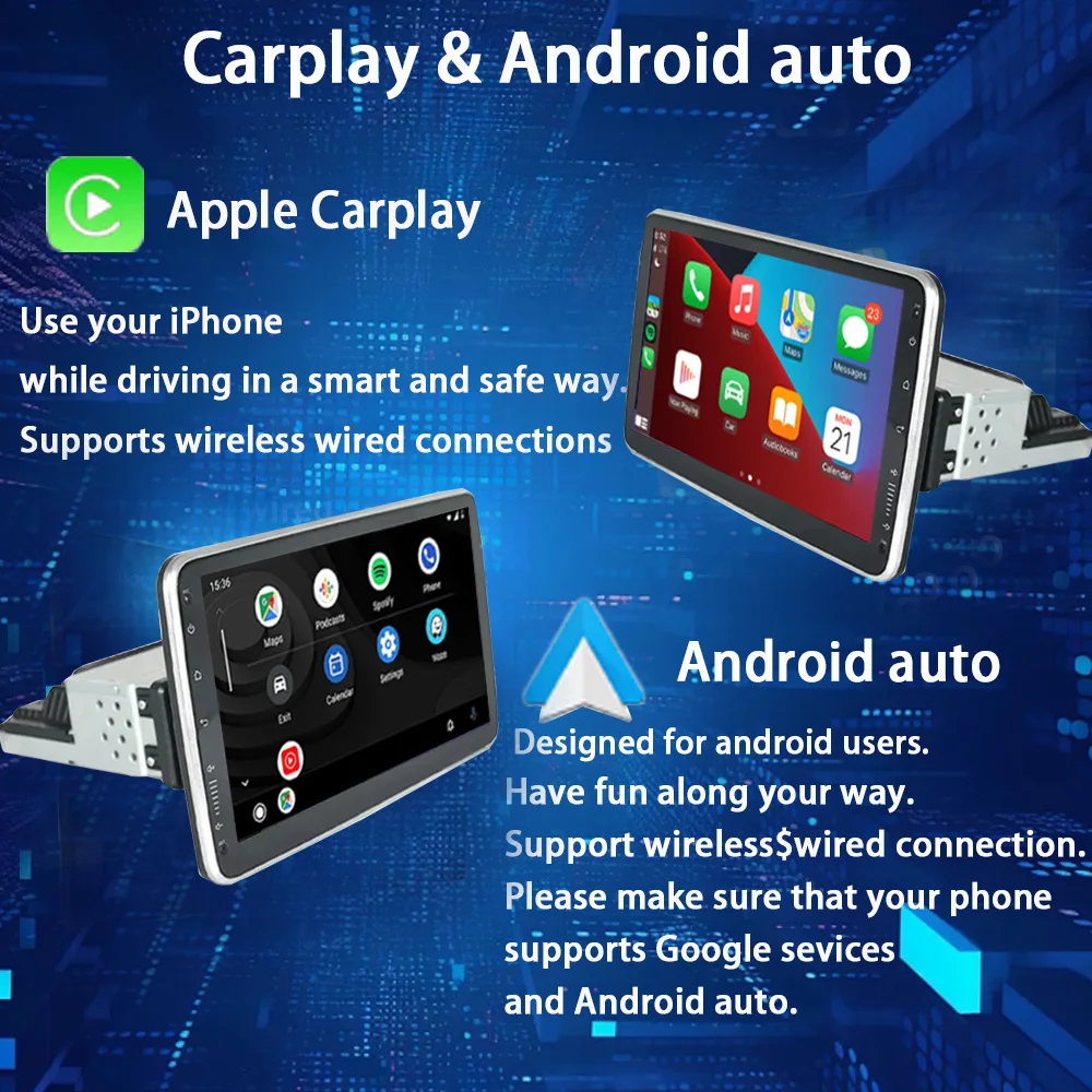 1din Android12 9/10 inch Car Stereo Radio Rotate Touch Screen For Universal Carplay GPS Navigation Bluetooth WIFI autoradio 2 1din Android12 9/10 inch Car Stereo Radio Rotate Touch Screen For Universal Carplay GPS Navigation Bluetooth WIFI autoradio - Image 2