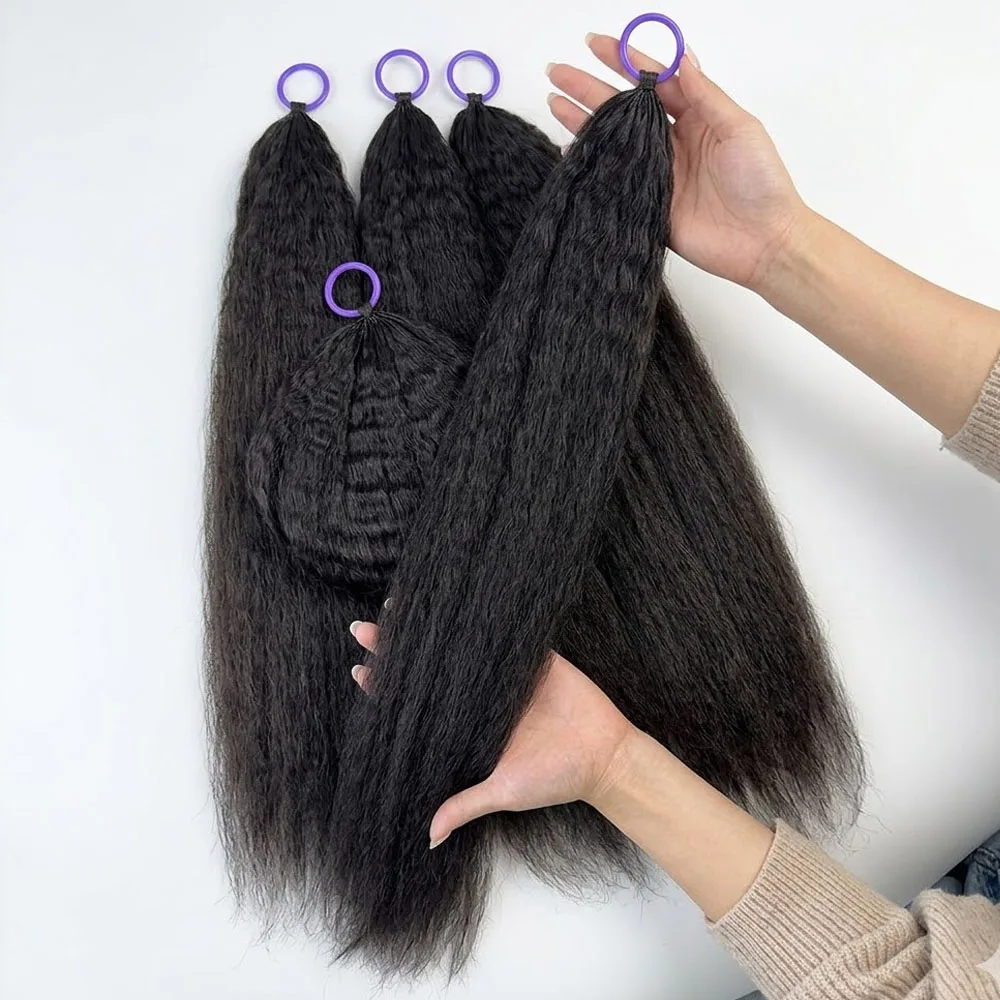 Kinky Straight Miracle Knots Crochet Human Hair Feathered Human Crochet Hair For Braiding Boho Braids 100% Human Hair Extensions 5
